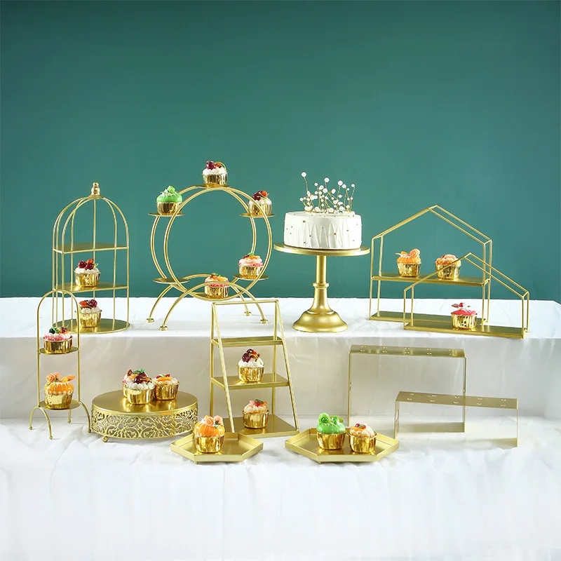 Stable Metal Dessert Table Cake Topper Display Stand Cupcake Plate Wedding Decorative Rack Pastry Tray Afternoon Tea Snack Stand