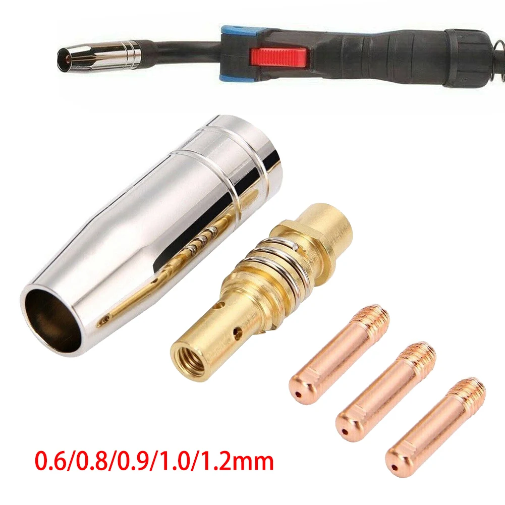 5x Mig Contact Tip Welder Nozzle Kits 15AK Conductive Tip Nozzles Contact Tips MIG Welding Torch Welding 0.6/0.8/0.9/1.0/1.2mm