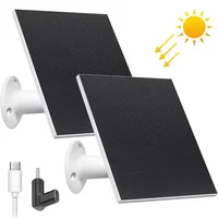 Panneau solaire 20W 5V IP65 étanche pour caméra de sécurité extérieure, port Micro USB et Type-C, câble de charge de 9,8 pieds 1