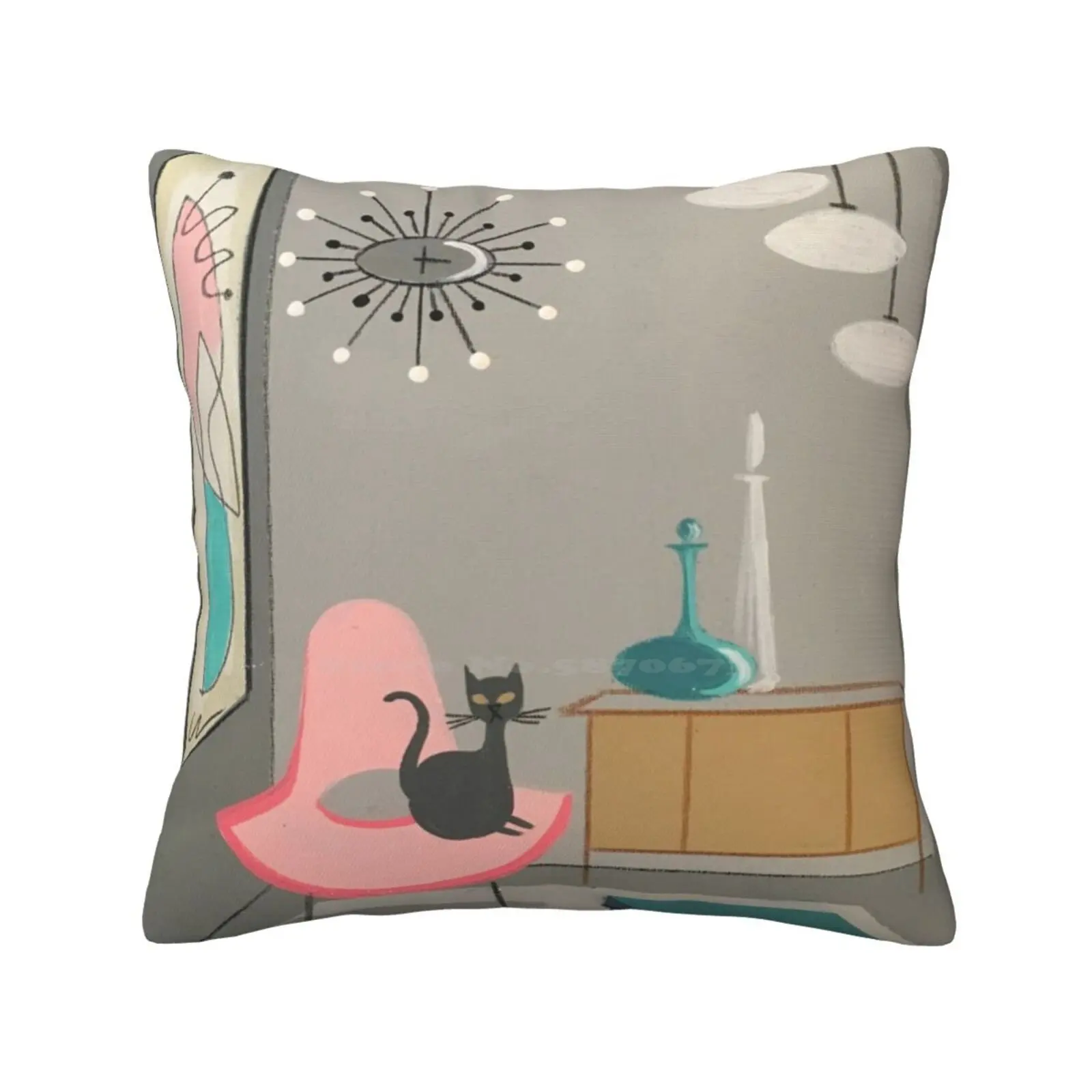 Cat In Room Funny Cute Decor Square Federa Cat Modern Homes Modern Room Elgato Gomez Gomez Art Kitschy