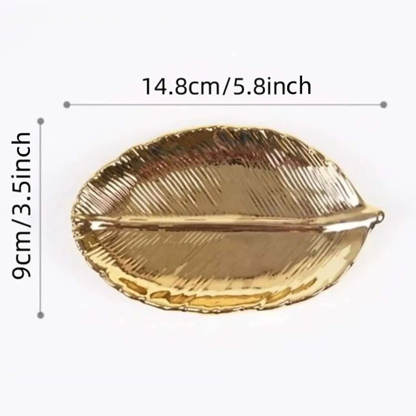 1PC Ceramic Jewelry Plate Ceramic Gold Leaf Plate European Ceramic Jewelry Storage Plate Home Decoration