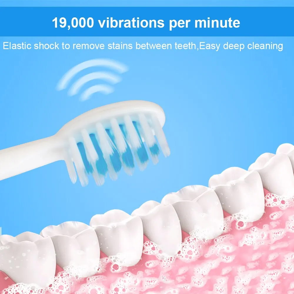 electric toothbrush Tongwode Sonic Electric Toothbrush IPX7 Waterproof Adult Couple Home Use with 6 Tooth Brush Heads