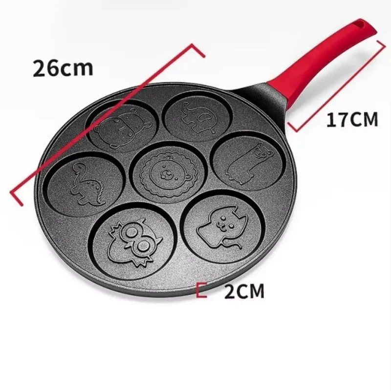 7 Cup Pancake Pan Nonstick Breakfast Griddle Dinosaur Animals Waffle Maker Pancake Mold Pan for Kids Egg Omelet Crepe Frying