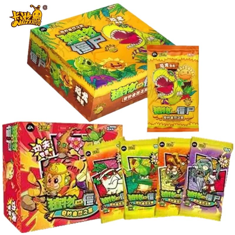 KAYOU Plants vs. Zombies Card Original Box Game Collection AR FR LR Sunflower Wall-nut Peashooter Rare Heroes Cards Toys Gifts