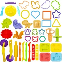Dough Play Tool for Kids Cartoon Dinosaur Fruit Roller Cutter Scissor Playdough Accessories Plasticine Mould Early Education Toy 1