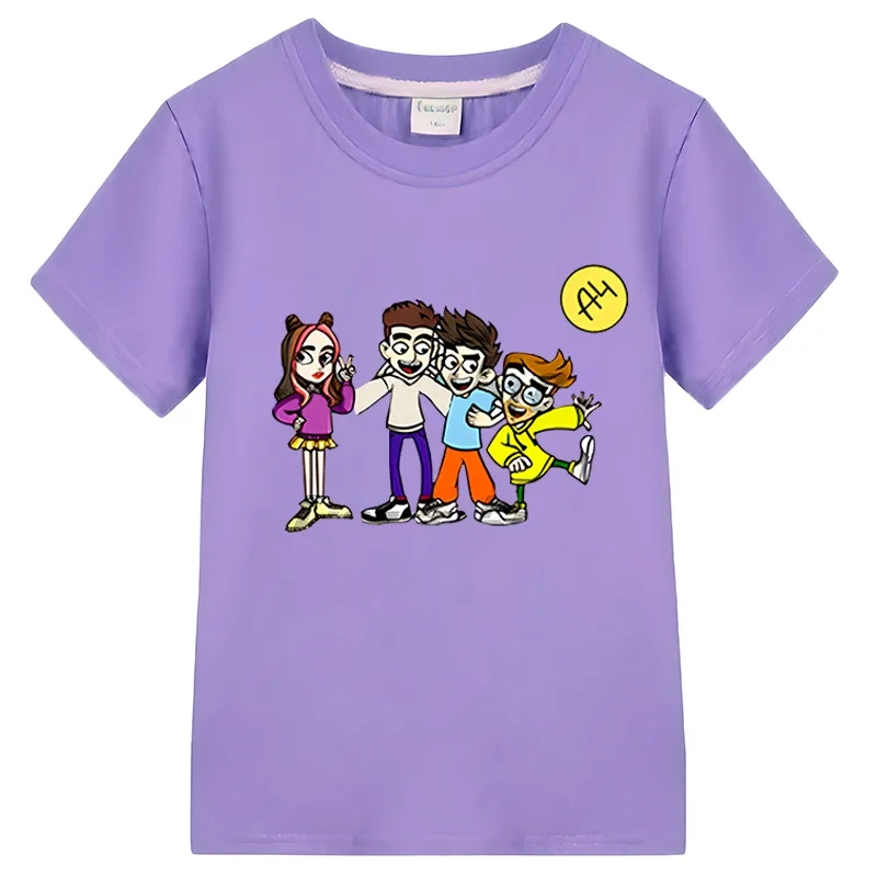 Влад Бумага А4 Children T Shirts  A4 Merch Casual Short sleeve Tops y2k boys girls clothes kids clothes Anime A4 Vlad T-shirt 3