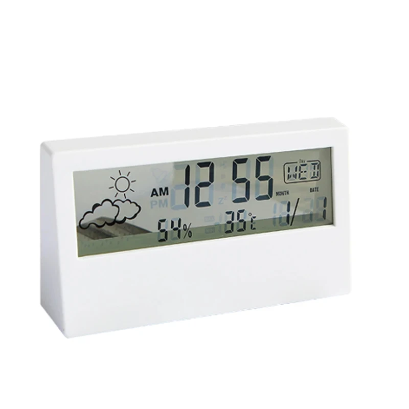 Thermometer Hygrometer LED Thermometer Thermo-Hygrometer Multifunction Electronic Temperature Humidity Meter Weather Station for Home With Alarm Clock