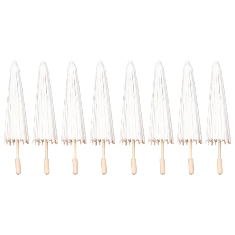 8PCS Paper Parasol Wedding Umbrella Party Favor 40cm Bamboo Umbrellas for Bridal Shower Centerpieces Photo Props