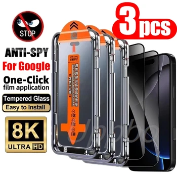 3PCS Anti Spy Protezione Dello Schermo Per Google Pixel 10 9 Pro XL 8 9 10 Pro 9A 8A 7A 6A Copertura Completa Privacy Pellicola di Vetro Temperato