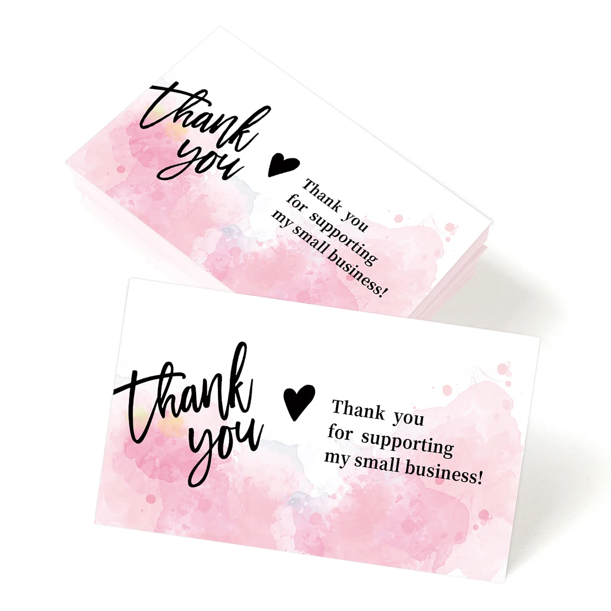 Thank You Cards Greeting Cards 50Pcs Thank You For Your Order Card Pink Thank You Card For Supporting Small Business Cards Label for Gift Decor