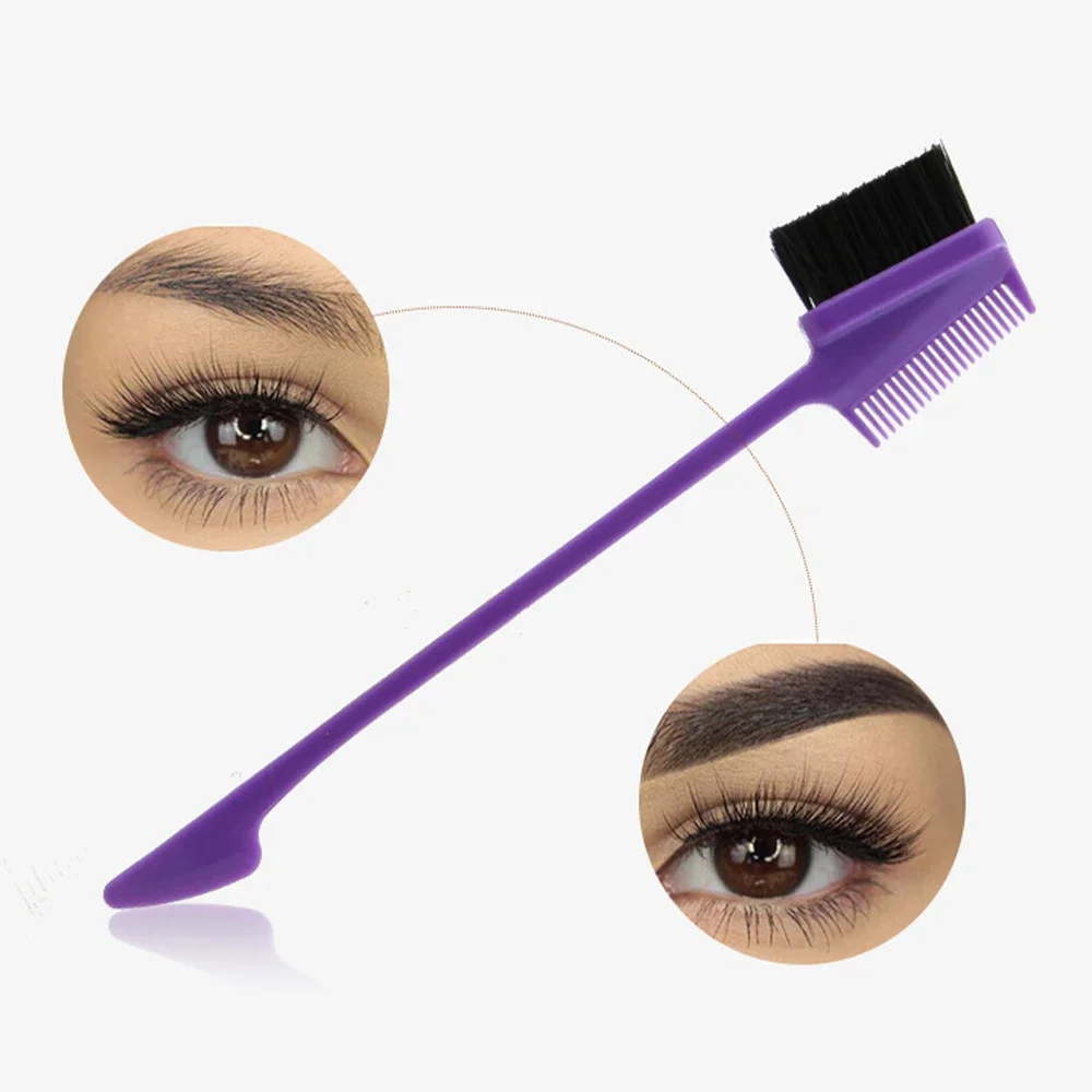 Comb Three-headed Eyebrow Brush Shredded Hair 1Pcs Edge Brush Brush Hair Dye Brushes Salon Hair Comb Brushes Beauty Styling Tool