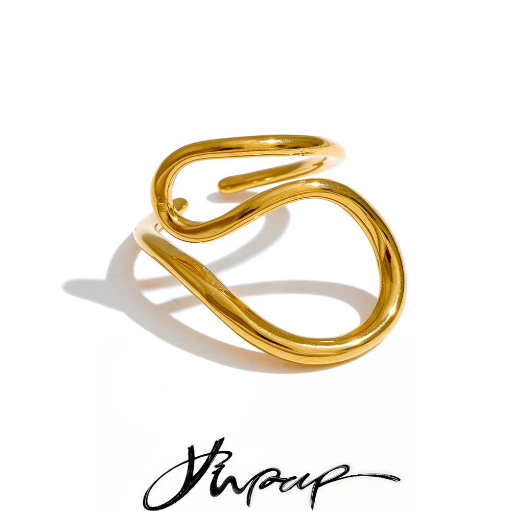 Yhpup Jewelry Stainless Steel Open Ring