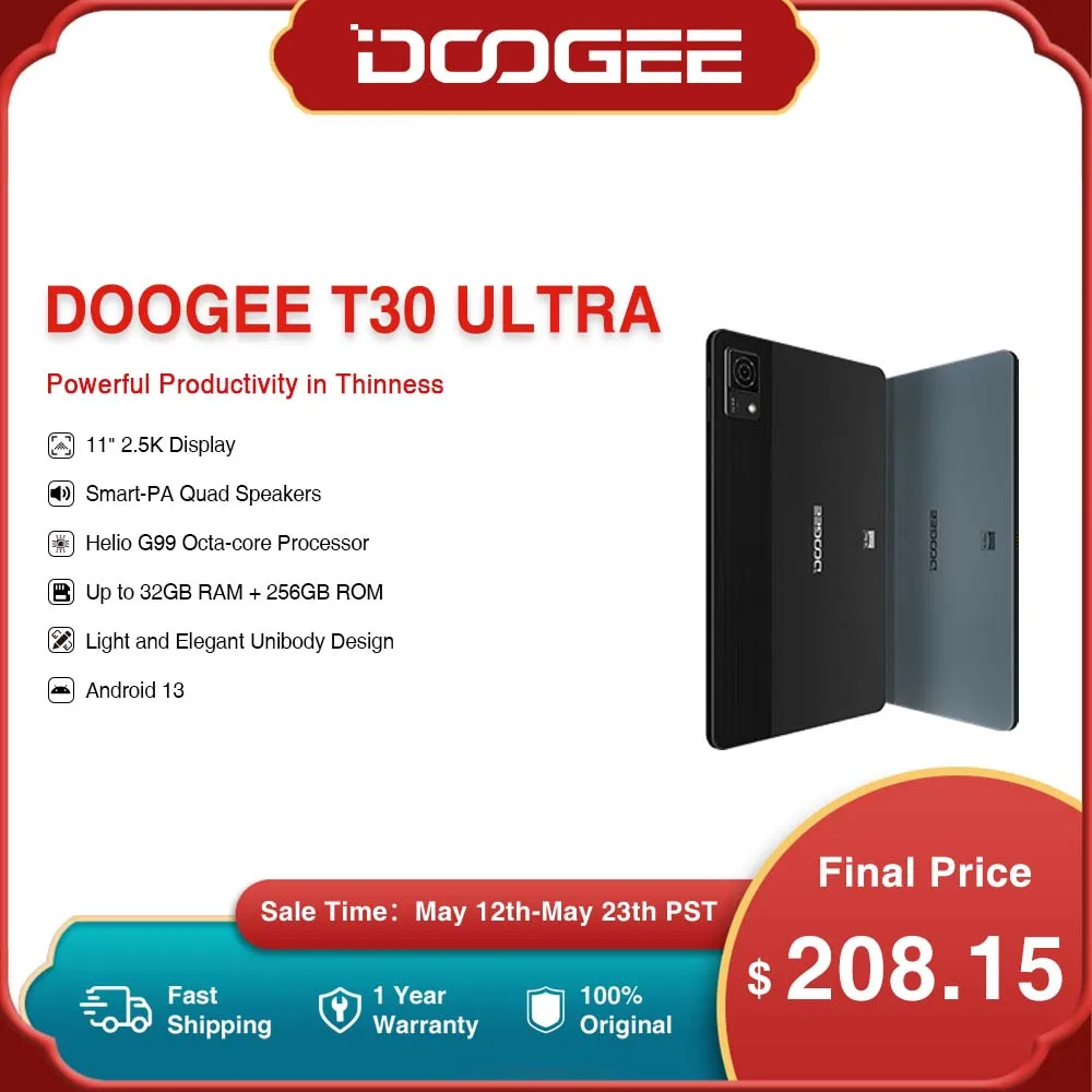 DOOGEE T30 Ultra Tablet PC 12GB+256GB 8580mAh 11