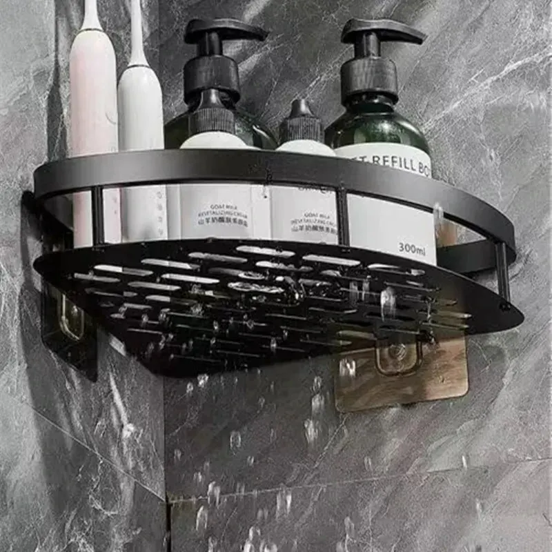 Bathroom Shelf Shampoo Rack Makeup Storage Organizer Shower Shelf Bathroom Accessories No Drill Wall Corner Shelf 4