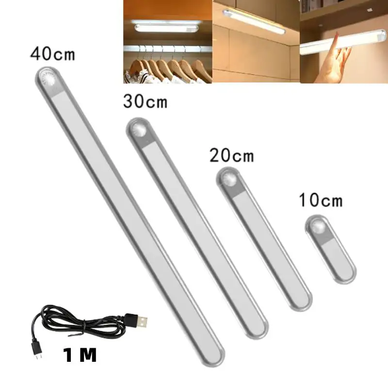

Usb Led Light Cabinet Lamp Motion Sensor Wardrobe Closet Lights USB Charging Ultra Thin Nightlights Indoor Lighting For Home
