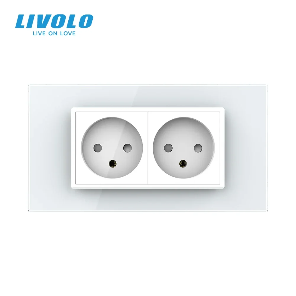 Double Power Socket Outlet Converter Glass Panel