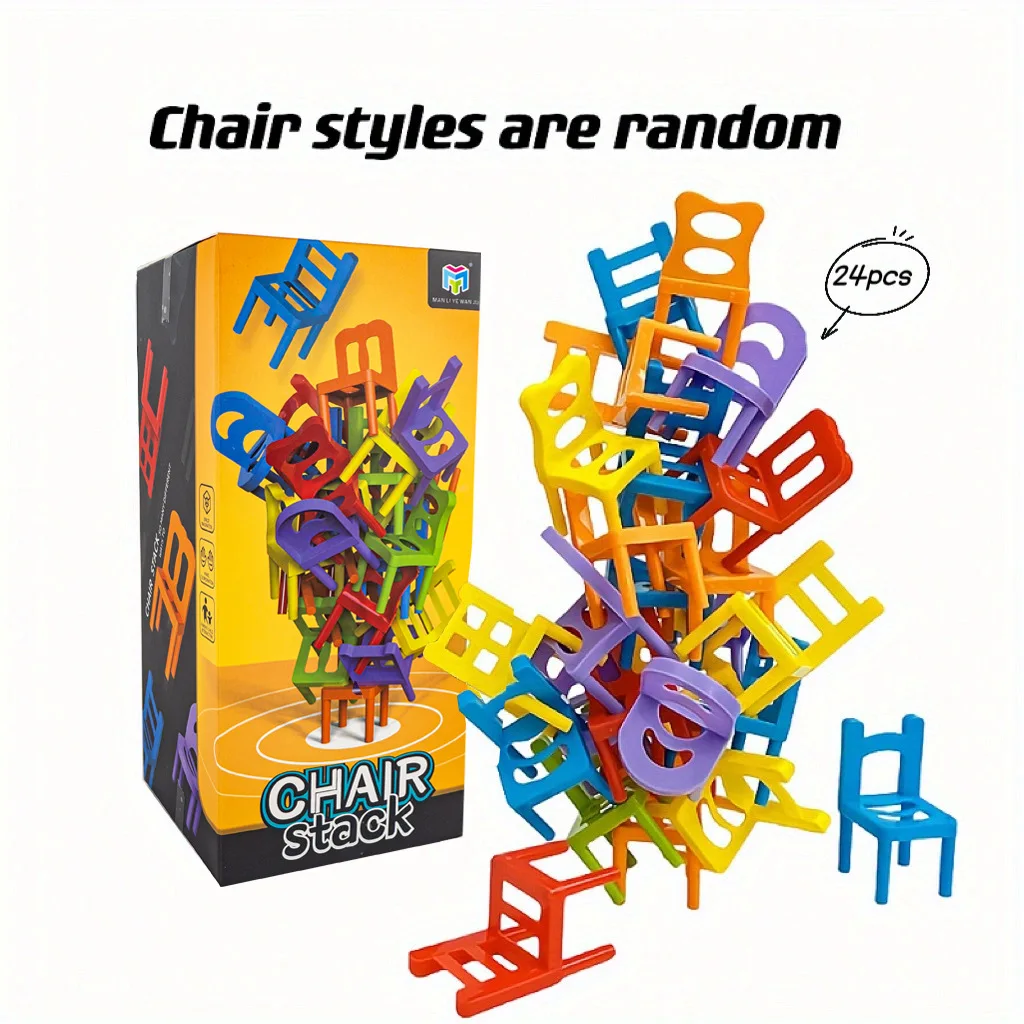 24-42pc children's puzzle folding chair toy parent-child interactive game for kids chair stack party game juego social games - Image 2
