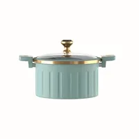 Pots de cuisson en émail de grande capacité, marmite à ragoût à Double manche, antiadhésive, multifonctionnelle, pour la maison, adaptées à la cuisine 6