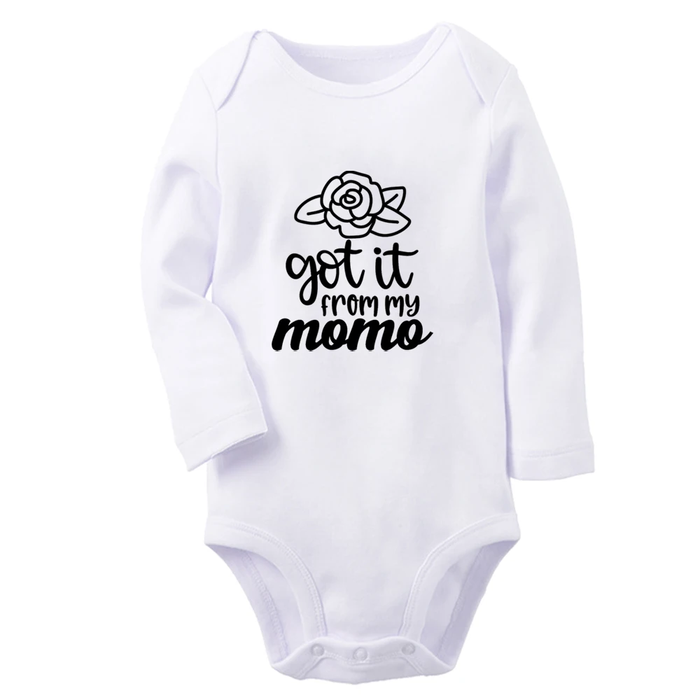 

I Got it From My Mama Fun Graphic Baby Bodysuit Cute Boys Girls Rompers Infant Long Sleeves Jumpsuit Newborn Soft Clothes