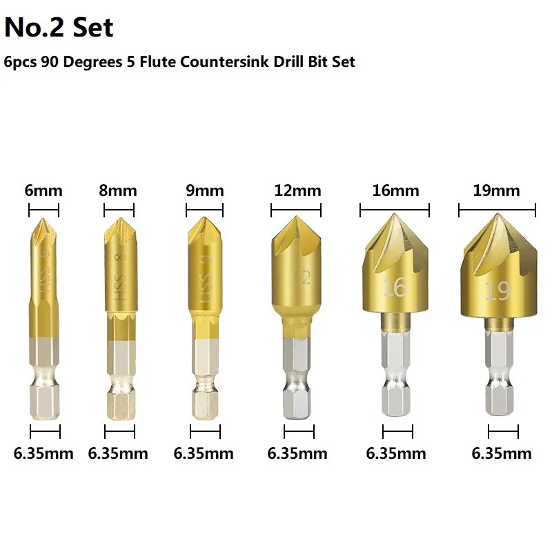 Cmcp Countersink Drill Bit Chamfering Cutter Center Punch Woodworking Hole Cutter Core Drill