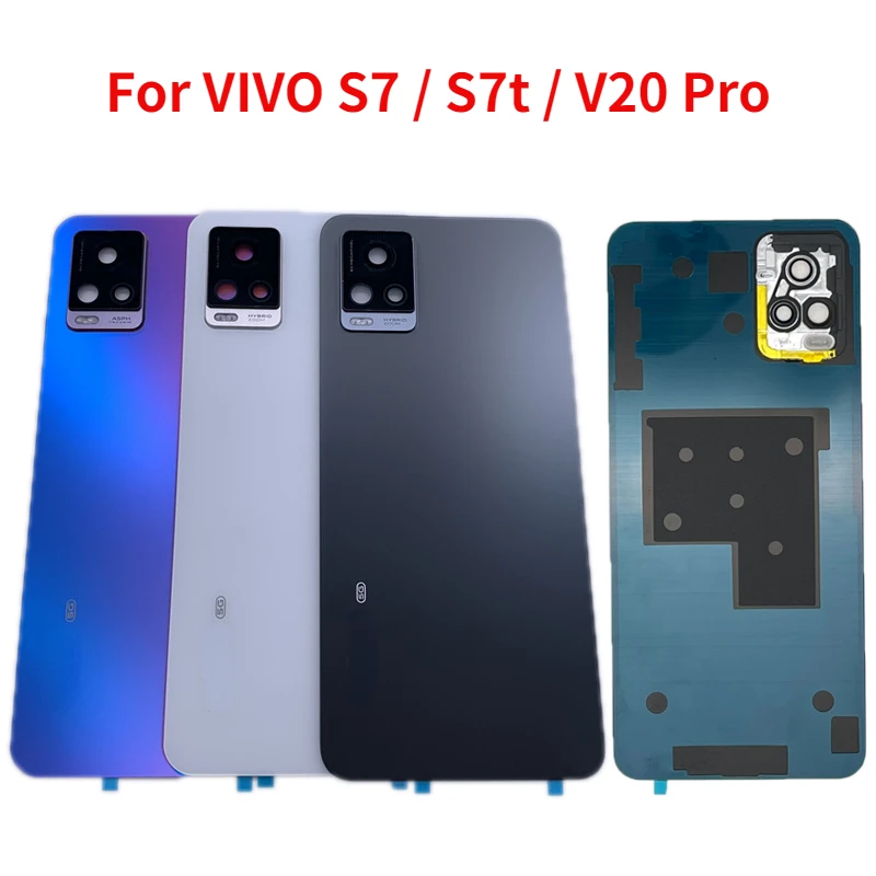 

Original Back Cover For VIVO S7 S7t V20 Pro Battery Cover Glass Rear Door Housing Case Repair Replace with Camera lens