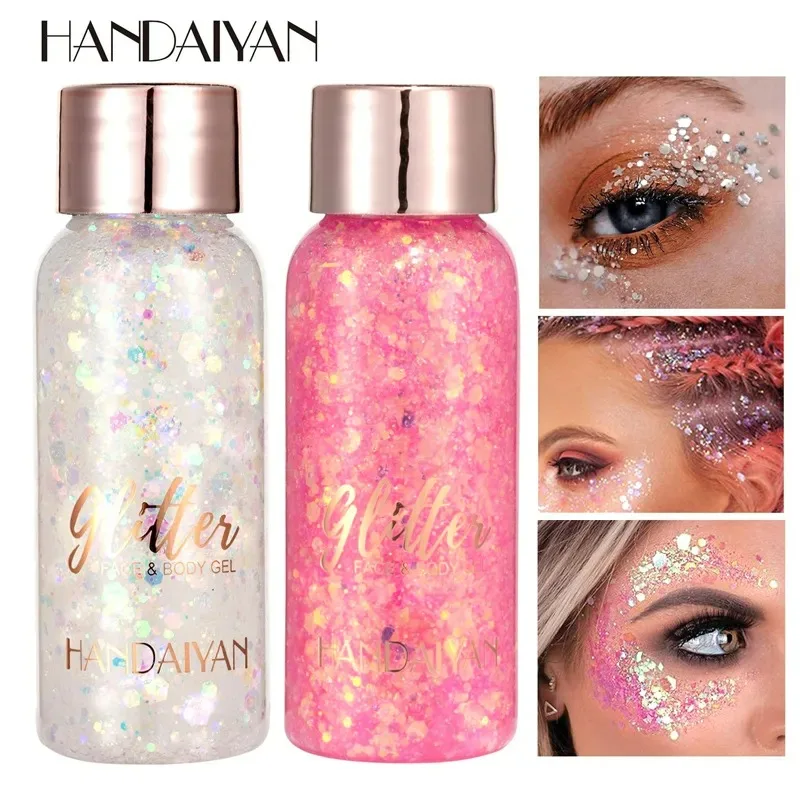 

With Smear Spoon Multifunctional Eye Glitter Nail Hair Body Face Glitter Gel Art Flash Loose Sequins Cream Festival Glitter Deco