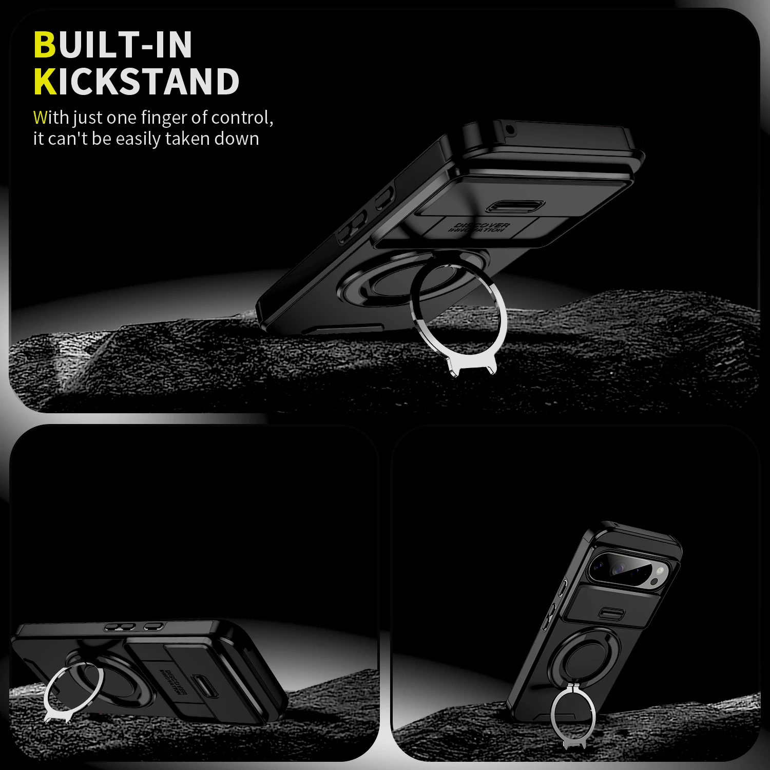 Slide Camera Protect Armor Cover with Car Mount Support and Adsorption Grip