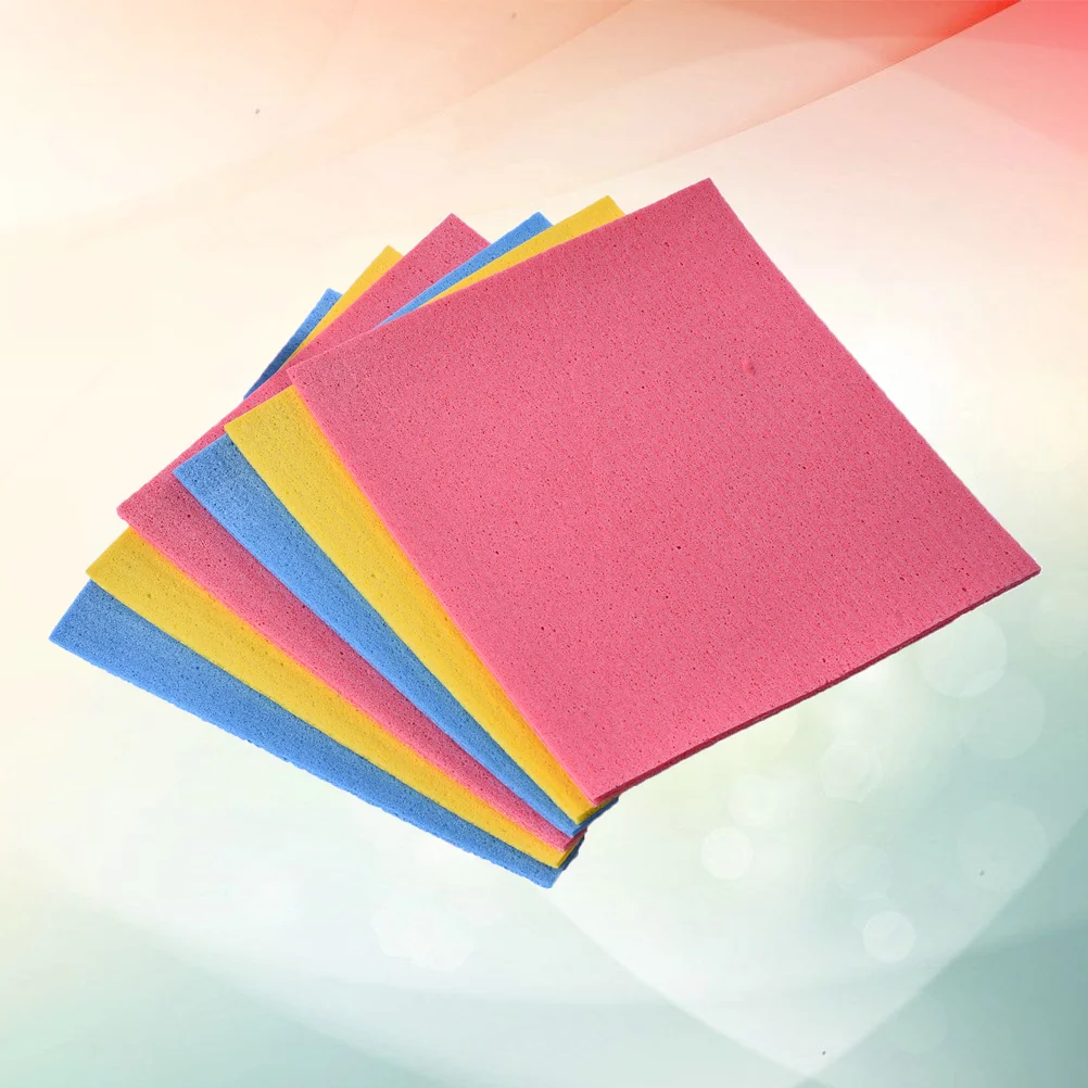 

Dishcloth Solid Color Cellulose Sponge Oil-Free Reusable Cleaning Cloth Home Washing Dish Cloth For Dish Cookware Utensil