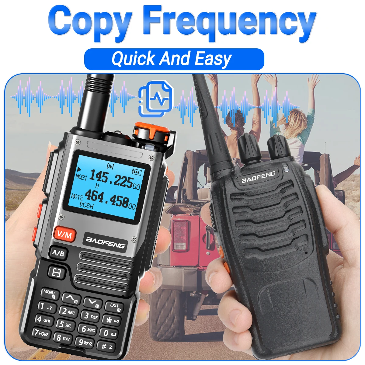 Baofeng UV-K61 Long Range Walkie Talkie Wireless Copy Frequency Type-C Charger UHF VHF DTMF FM NOAA UV-5R Upgraded UV-K6 Radio 4