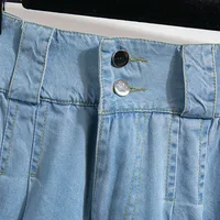 Plus Size Pants For Women 2025 Summer New High Waist Denim Pants Women Korean Style Wide Leg Loose Large Size Jeans Women - Image 6