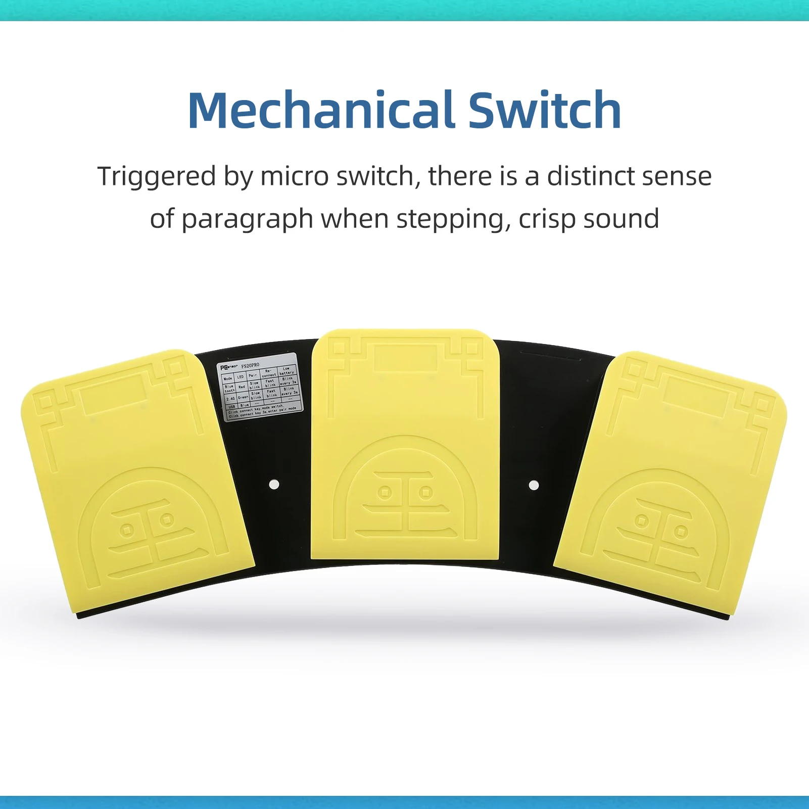 FS20Pro Triple Foot Switch Multifunctional Foot Pedal USB + 2.4G + BT Three-mode Connection Mechanical Switch
