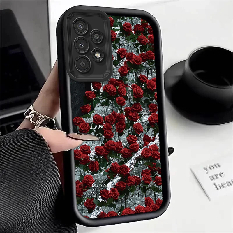 Luxury Rose Flower Silicone Phone Case - Elegant Protective Cover