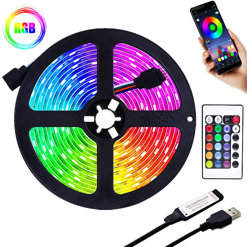 

Светодиодная лента RGB 2835 с USB, ИК, Bluetooth, 7,5 м