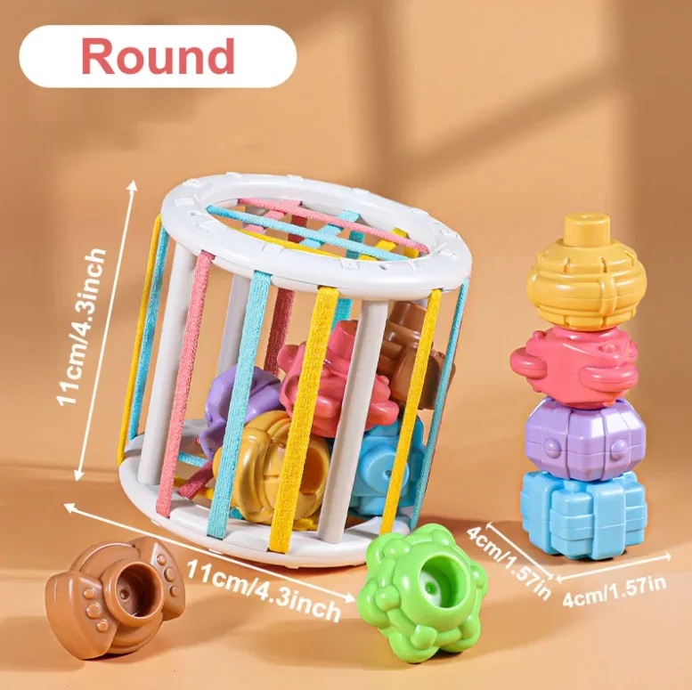 Jouets éducatifs d'apprentissage Montessori pour bébé de 0 à 12 mois, blocs de formes colorées, jeu de tri pour enfants de 0 à 12 mois, jouet cadeaux