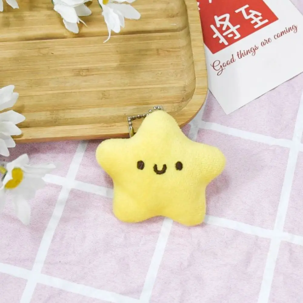 Soft Star Plush Keyring Pendant Accessory Plush Cartoon Pentagram Key Chain Handmade Star Star Plush Pendant Backpack Pendant