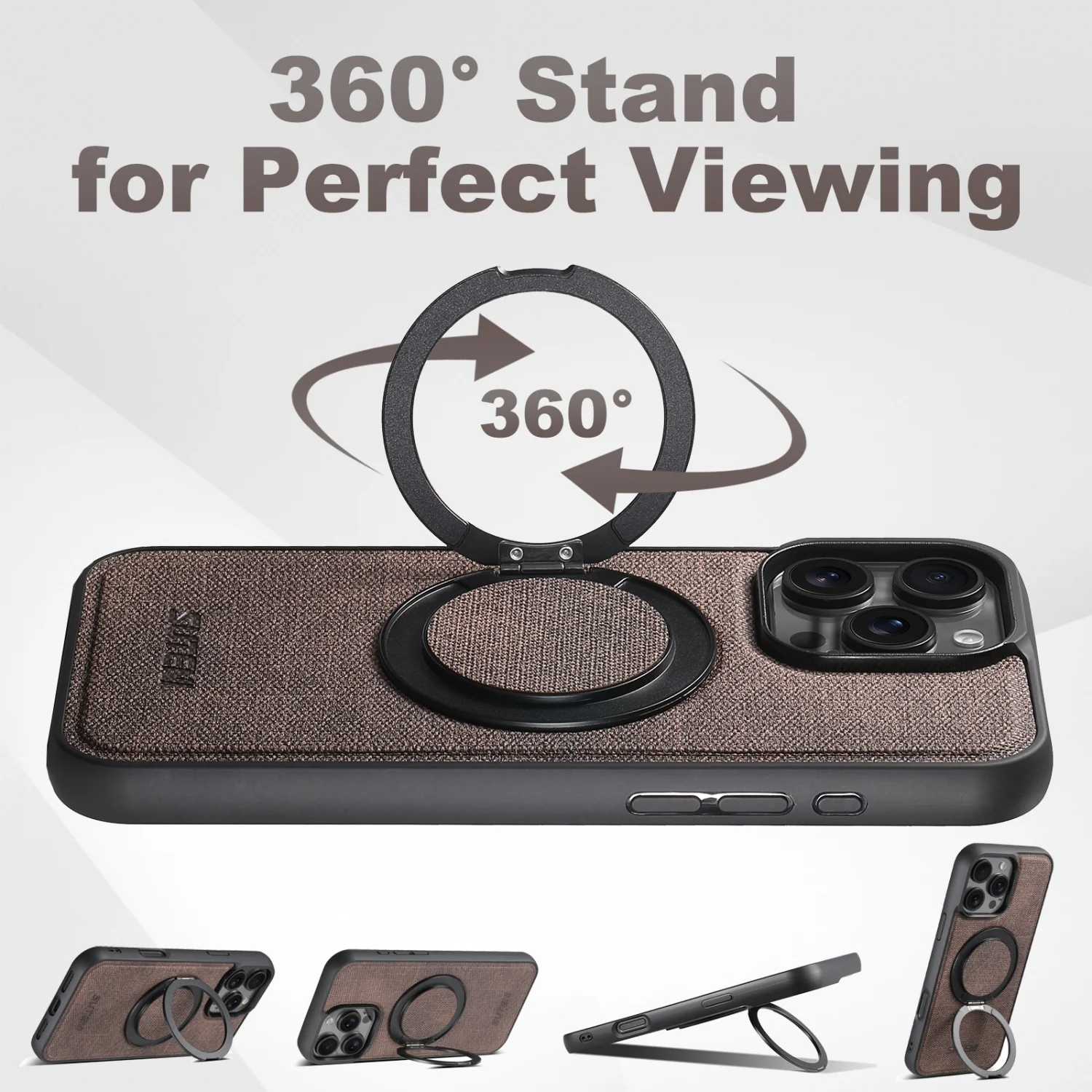 Premium Soft Rubber Magnetic 360° Rotating Stand Mobile Phone Case with Complete Set