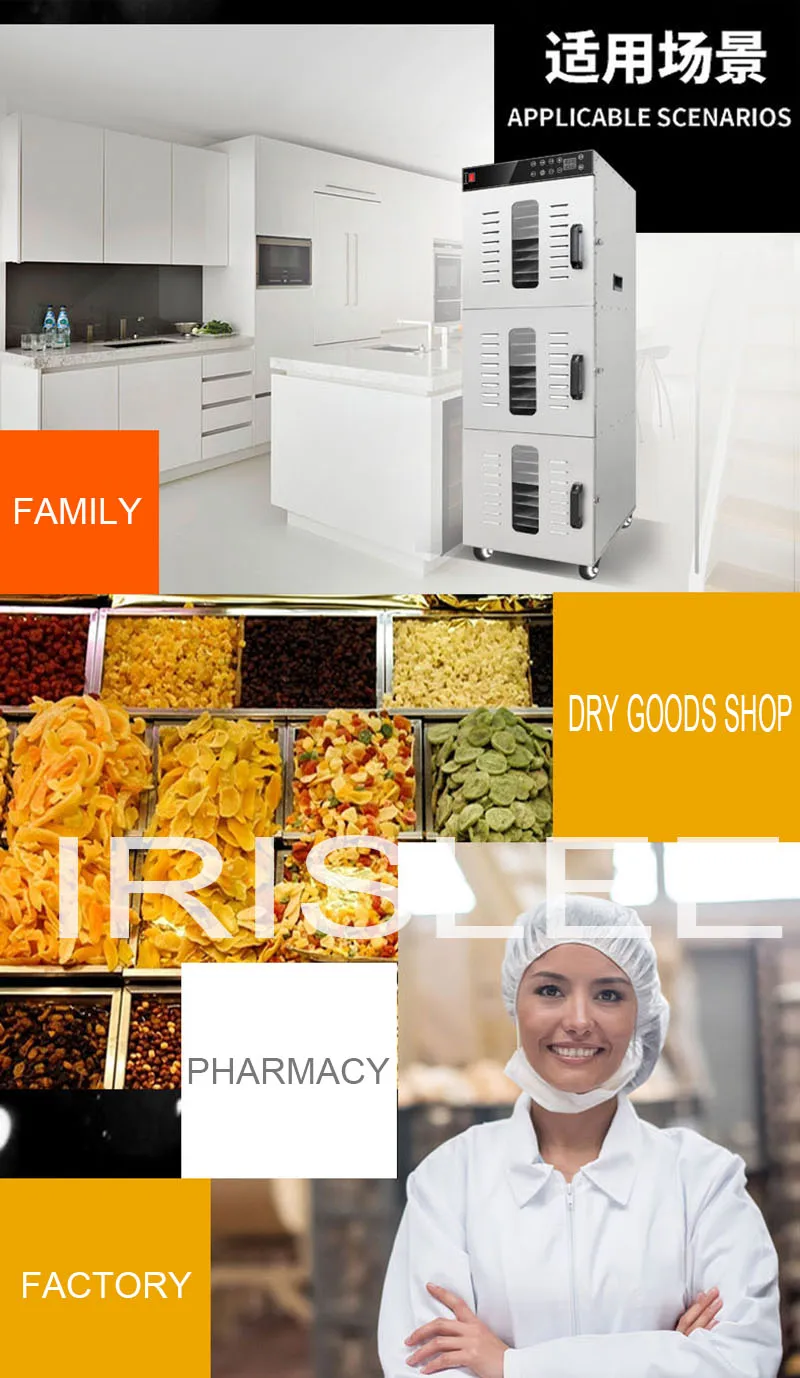 30 Trays Fruit Dryer 2400W Stainless Steel Food Dehydrator Vegetables Dried Fruit Meat Drying Machine Smart Touch Screen