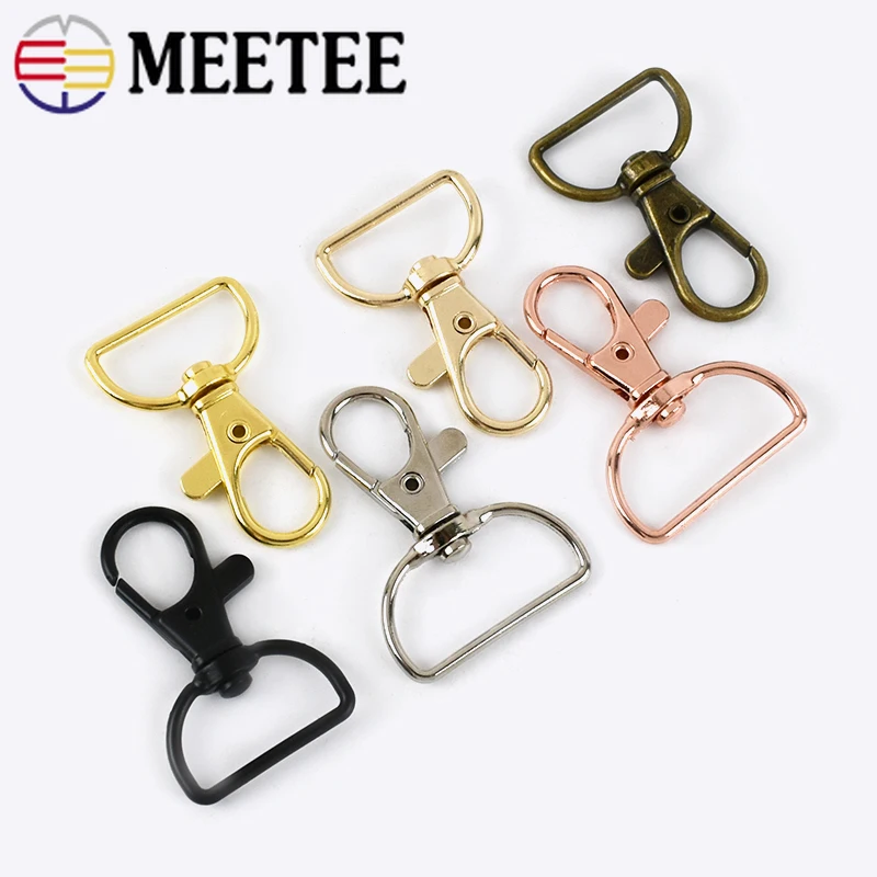 100Pcs 20mm/25mm 가방 스트랩 버클 웨빙 개 칼라 금속 랍스터 회전 키 체인 후크 버클 DIY 핸드백 액세서리