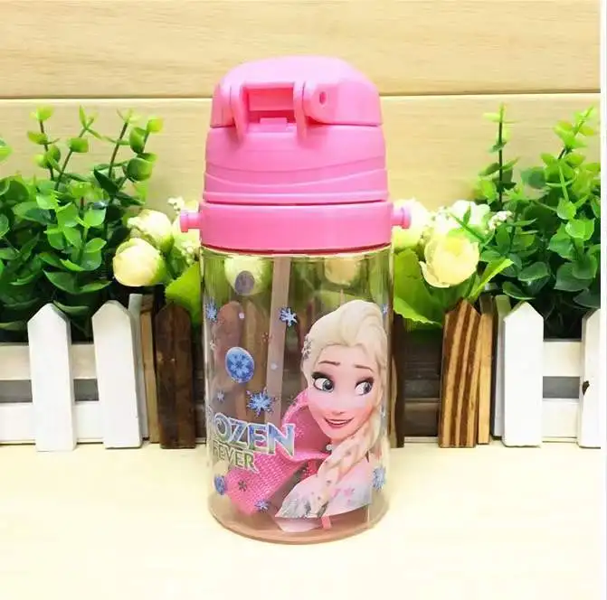 Water Cup Disney Cartoon cars frozen cups With straw kids snow White cars Sport Bottles girls Princess Sophia Feeding cups