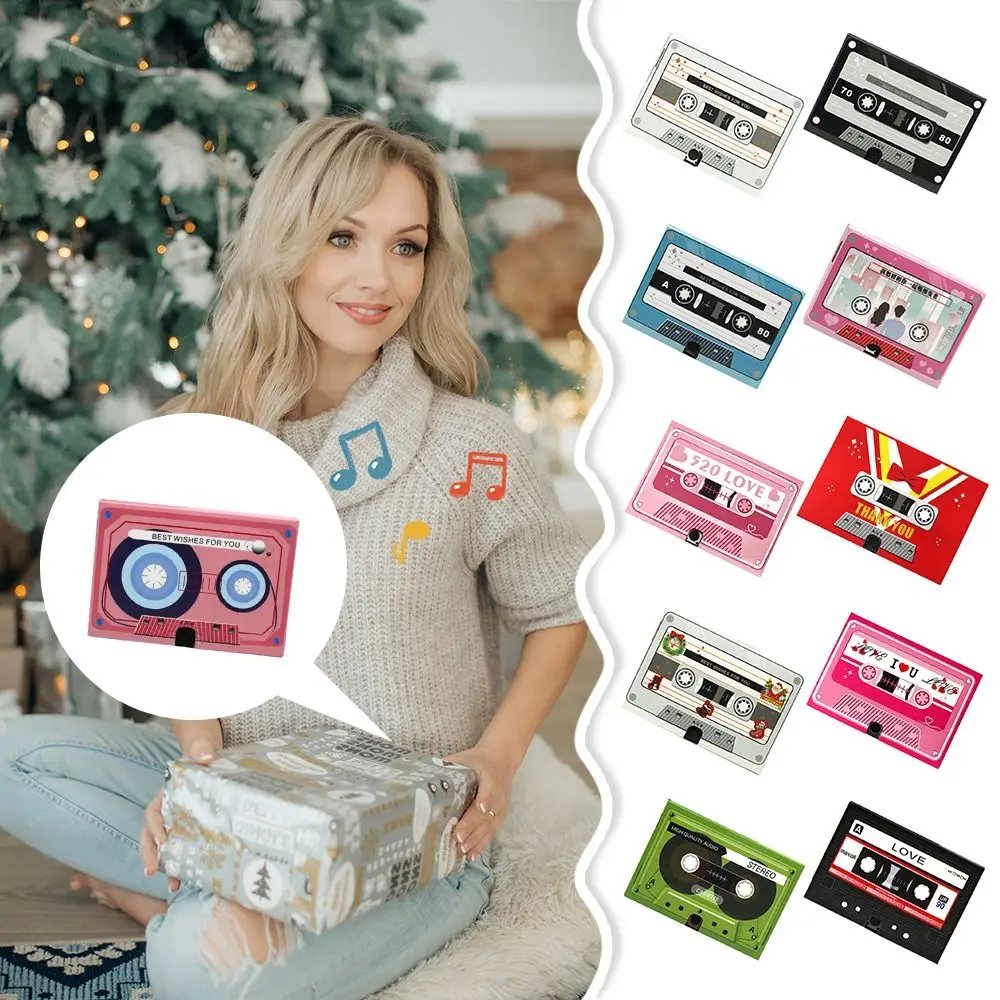 Creative Cassette Romantic Recording Card DIY Video Voice Recording Card 60 Seconds Audio Greeting Cards Audio Guest