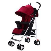 Poussette bébé pliable avec parapluie, peut s'asseoir ou s'allonger, légère, absorbant les chocs, quatre saisons avec sous-coton 2