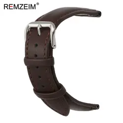 Unisex Elegant PU Leather Watch Band - Comfortable Casual Replacement Wrist Strap - 22mm (Dark Brown)