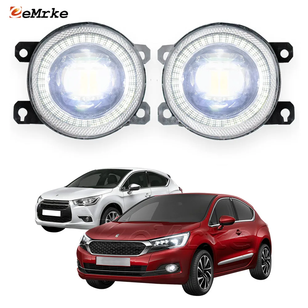 

Led Car Fog Lamp Assembly 15W for Citroen DS4 DS 4 2011-2018 with Lens and Angel Eyes DRL Aperture Daytime Running Light Halo