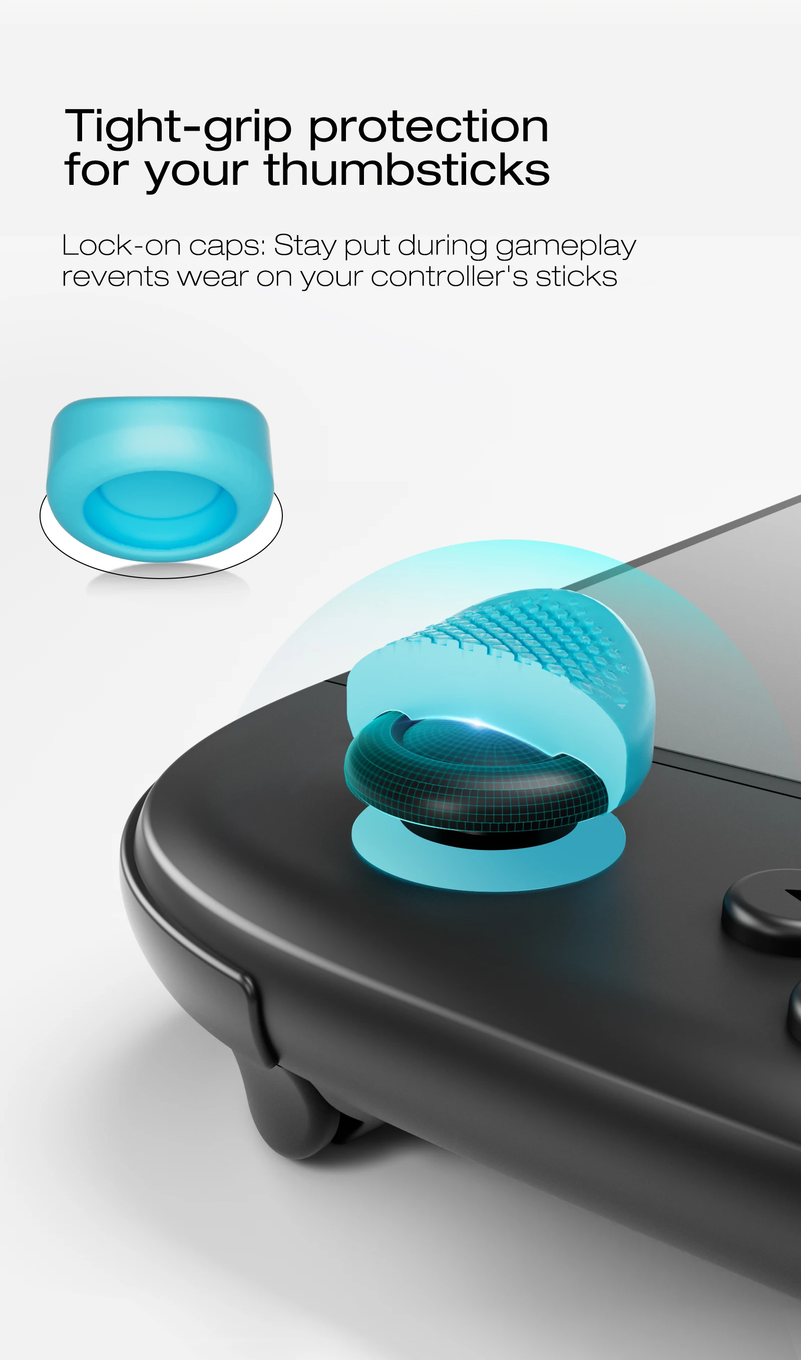 IINE Silikon-Joystickkappen für Switch2 / Daumen-Fit-Design · Doppelte Höhenoptionen/2 Höhenoptionen / Daumen-Fit-Kurve / Schützt Jo – Detail 7