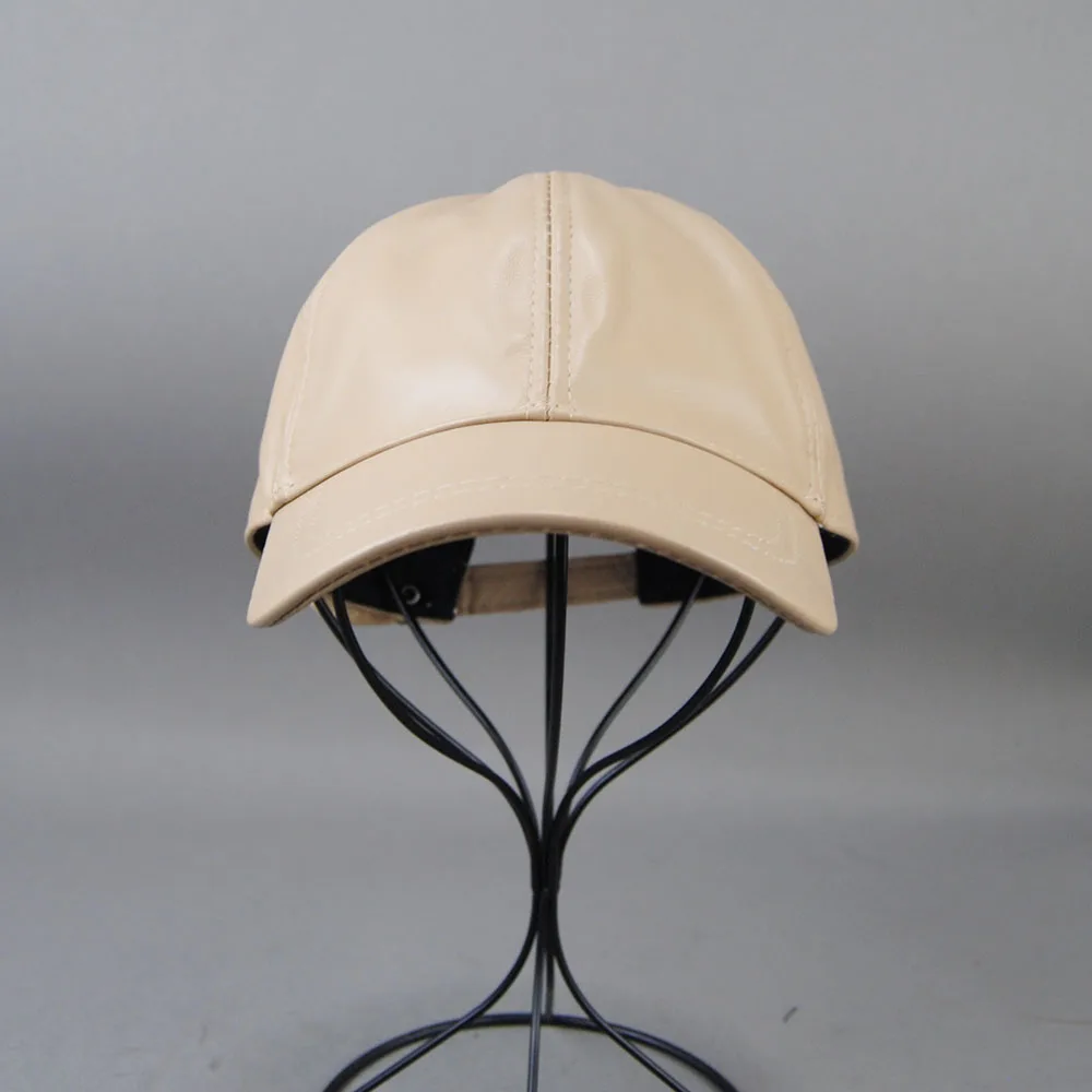Autumn Winter Unisex Genuine Real Sheepskin Leather Hat Outdoor Casual Trucker Men Temperament Style Snapback Sport Baseball Cap