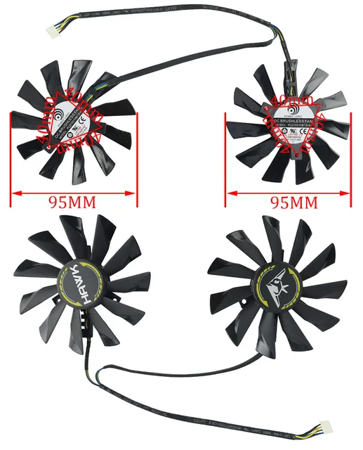 For MSI GTX 760 R9 270X HAWK Video Card Fan 95MM PLD10010B12HH Tow
