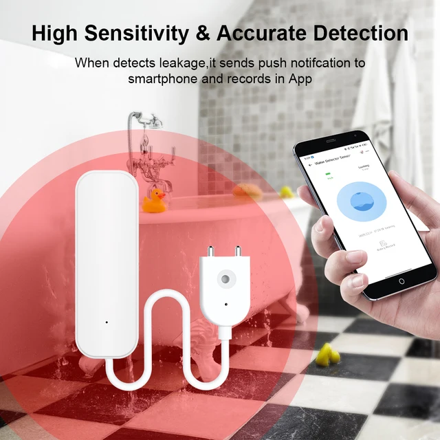 Ewelink Zigbee3.0 Water Sensor Alarm Water Leak Detector Flood Alert Overflow Security Alarm System Works With Zigbee Gateway 4