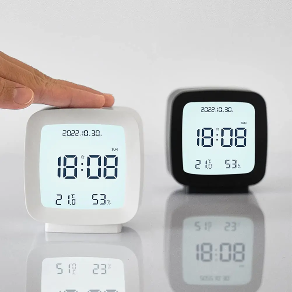 Description Picture 4 of itemLED Digital Alarm Clock Time Date Display Electronic Temperature Humidity Monitor Table Clock For Bedroom Home Office Decor