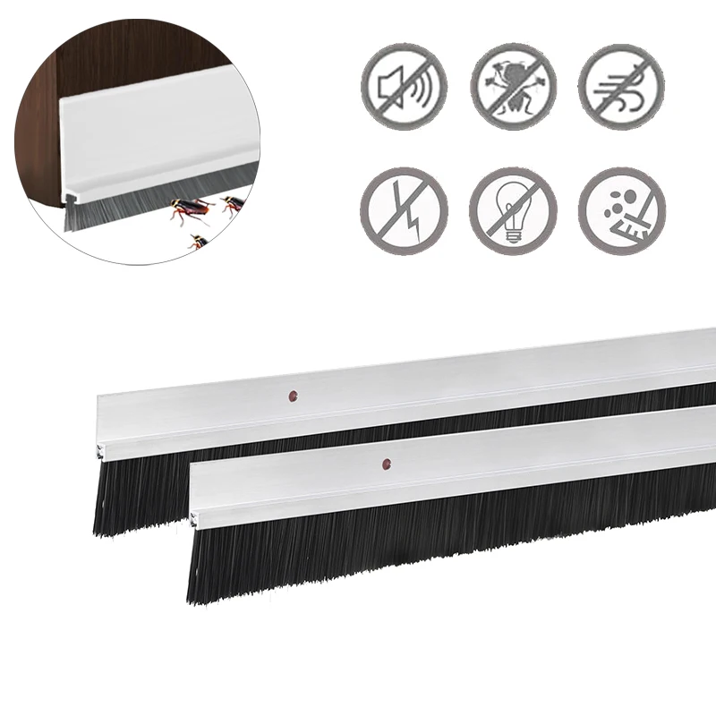 Upgrade Door Seal Nylon Brush Varredura Inferior Gate Sealing Strip Rolha de Esboço Tempo Stripping Anti Som Pcs
