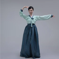 Hanbok terno novo terno de dança feminino verão superior adulto minoria étnica dança desempenho traje vestido coreano do norte